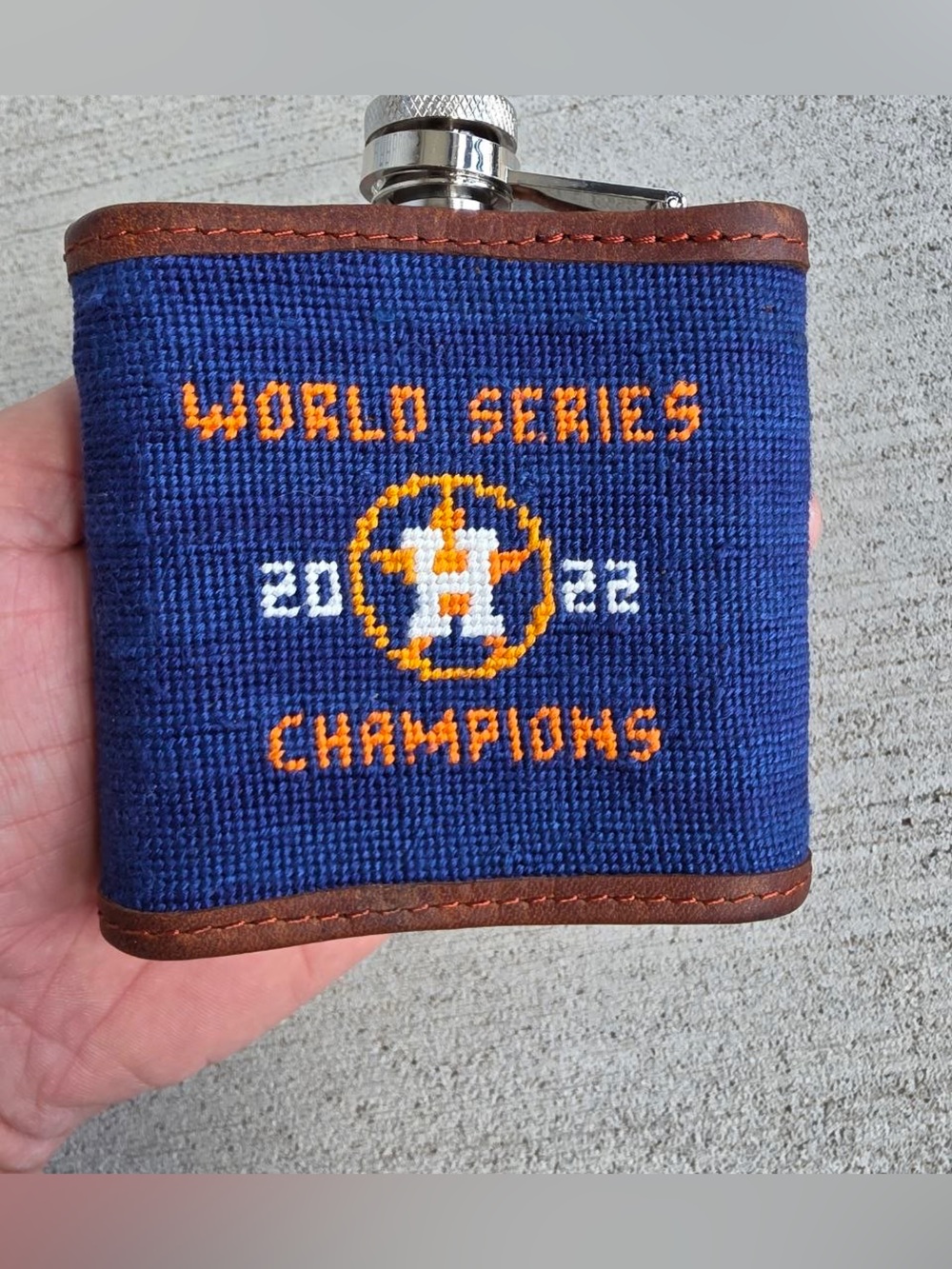Smathers & Branson Houston Astros 2022 World Series Champions Needlepoint Flask